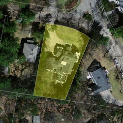 151 Neshobe Rd, Newton MA 02468-1348 aerial view