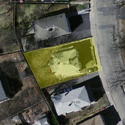369 Linwood Ave, Newton MA  02460-1342 aerial view