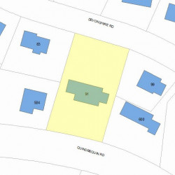 91 Devonshire Rd, Newton MA 02468-2218 plot plan