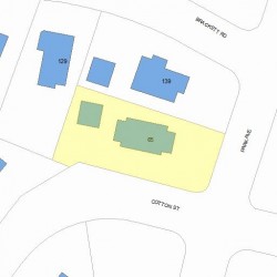 65 Cotton St, Newton MA  02458-2621 plot plan