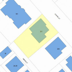 201 Chapel St, Newton MA  02458-1307 plot plan