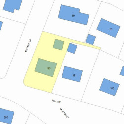195 Mill St, Newton MA  02460-2412 plot plan