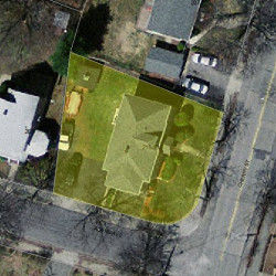 215 Cherry St, Newton MA 02465-1245 aerial view