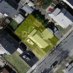 51 Clinton St, Newton MA  02458-1231 aerial view