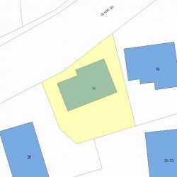 14 Clyde St, Newton MA  02460-2209 plot plan