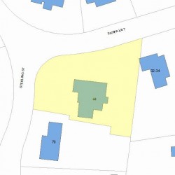 44 Fairfax St, Newton MA  02465-2607 plot plan