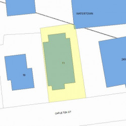 11 Carleton St, Newton MA 02458-1604 plot plan