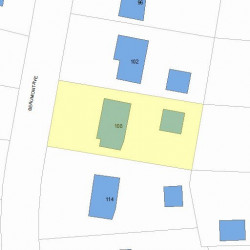 108 Beaumont Ave, Newton MA  02460-2330 plot plan