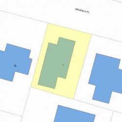 7 Henshaw Pl, Newton MA 02465-1630 plot plan