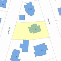 153 Walnut St, Newton MA  02460-1601 plot plan