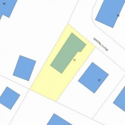 15 Central Close, Newton MA  02466-2305 plot plan