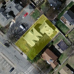 216 Nevada St, Newton MA 02460-1258 aerial view