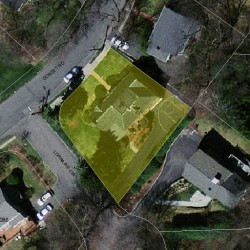 256 Dorset Rd, Newton MA  02468-1428 aerial view
