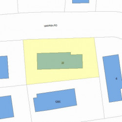 22 Warren Rd, Newton MA 02468-1223 plot plan