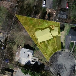 22 Cappy Cir, Newton MA  02465-1204 aerial view