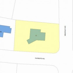 11 Clements Rd, Newton MA 02458-2617 plot plan