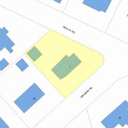7 Ashmont Rd, Newton MA  02468-1202 plot plan