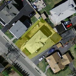 36 Adams St, Newton MA 02460-1203 aerial view