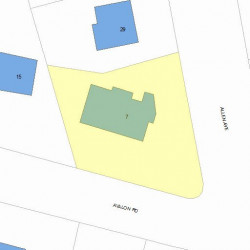 7 Avalon Rd, Newton MA  02468-1609 plot plan