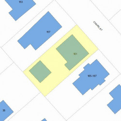 161 Chapel St, Newton MA  02458-1307 plot plan
