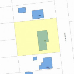 177 Melrose St, Newton MA  02466-1107 plot plan
