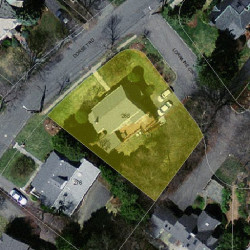 268 Dorset Rd, Newton MA  02468-1429 aerial view