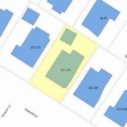 227 Tremont St, Newton MA  02458-2111 plot plan
