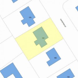 181 Christina St, Newton MA  02461-1915 plot plan