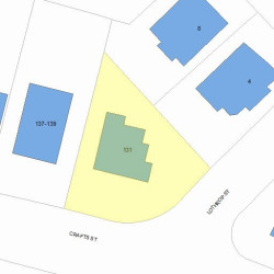 131 Crafts St, Newton MA  02460-1409 plot plan