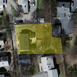 12 Elliot Pl, Newton MA 02464-1303 aerial view