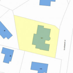 101 Claremont St, Newton MA  02458-1927 plot plan