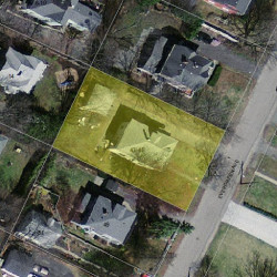 45 Evergreen Ave, Newton MA  02466-1702 aerial view