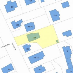 304 Langley Rd, Newton MA  02459-2351 plot plan