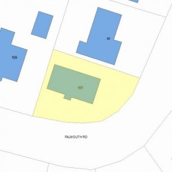 101 Falmouth Rd, Newton MA  02465-1134 plot plan