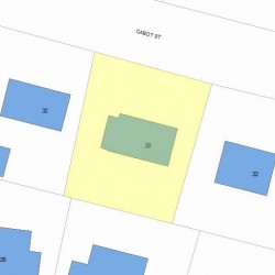 28 Cabot St, Newton MA 02458-2502 plot plan