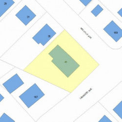 41 Melville Ave, Newton MA  02460-1223 plot plan