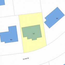 147 Oliver Rd, Newton MA  02468-2322 plot plan