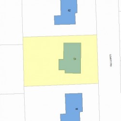 54 Lovett Rd, Newton MA  02459-3106 plot plan