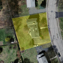 60 Arlo Rd, Newton MA  02464-1001 aerial view