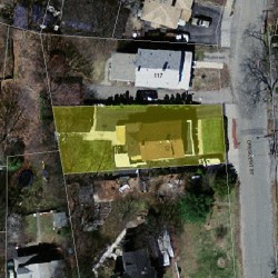 121 Crescent St, Newton MA 02466-2511 aerial view