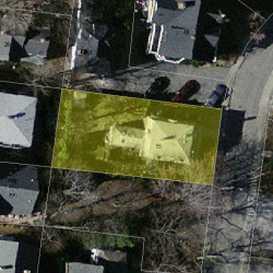 55 Carleton St, Newton MA 02458-1604 aerial view