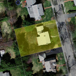 28 Evelyn Rd, Newton MA 02468-1217 aerial view