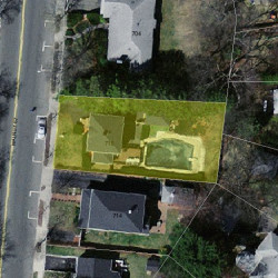 710 Walnut St, Newton MA 02459-1418 aerial view