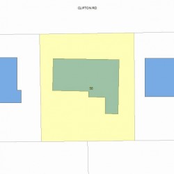 56 Clifton Rd, Newton MA 02459-3147 plot plan