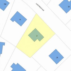 21 Larchmont Ave, Newton MA 02468-2033 plot plan