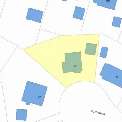 25 Victoria Cir, Newton MA  02459-1016 plot plan