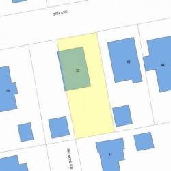 52 Erie Ave, Newton MA  02461-1514 plot plan