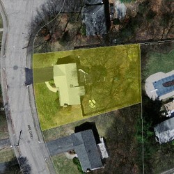 61 Arlo Rd, Newton MA  02464-1002 aerial view