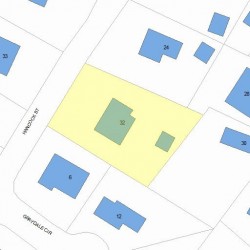 32 Hancock St, Newton MA 02466-2309 plot plan