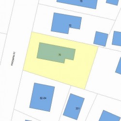 76 Freeman St, Newton MA  02466-1207 plot plan